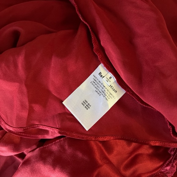 Reformation Red Satin Midi Dress - Picture 6 of 7